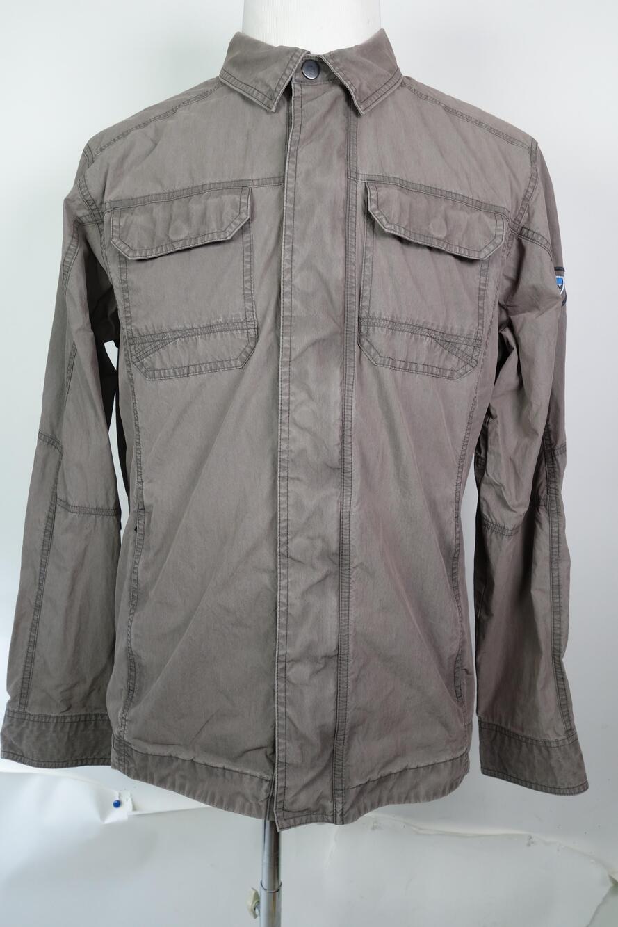Kuhl Projekt Jacket Mens Large Gray Canvas Lined Full Zip Outdoor Hiking